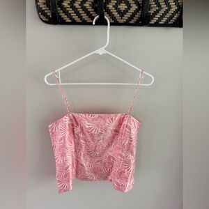 Vineyard Vines The Tuckernuck Tank Top - Silk - Pink Shell Print - Size 14 - NWT